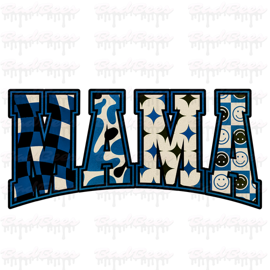 Blue Retro Mama PNG